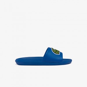 Dép Lacoste Croco Synthetic Logo Strap Slides Nam - Xanh Navy