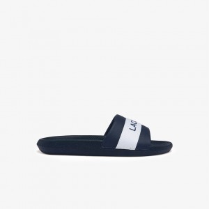 Dép Lacoste Croco Textile Logo Slides Nam - Xanh Navy