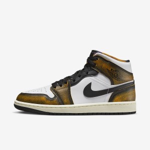 Giày Nike Air Jordan 1 Mid SE Nam - Nâu Trắng
