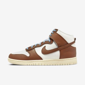 Giày Nike Dunk Hi Retro Nam - Nâu Trắng