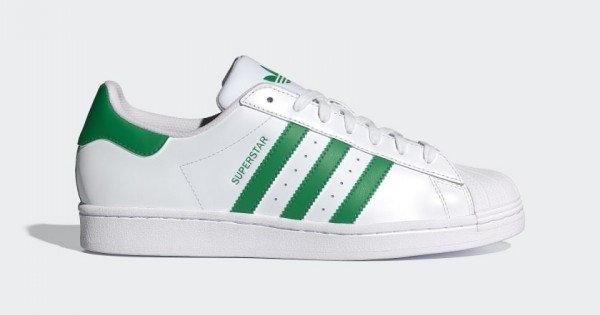 adidas gazelle silver green womens Men's Superstar Leather Low-top Sneakers in Black & White