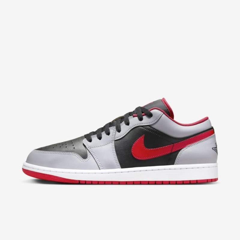 Giày Nike Air Jordan 1 Low Nam - Xám Đen Đỏ