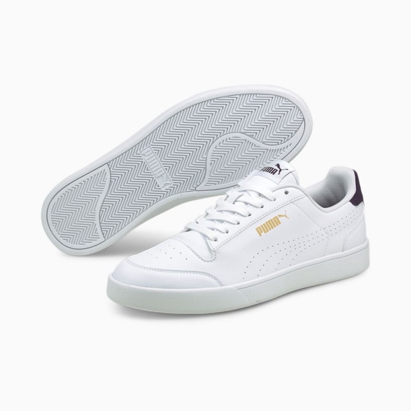 Giày Puma Shuffle Perforated Nam - Trắng Đen Nâu