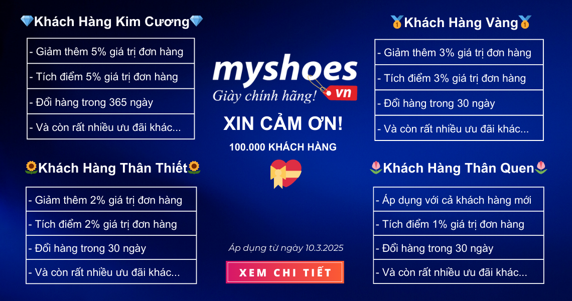 Chương trình tri ân khách hàng nhân dịp Myshoes.vn đạt 100.000 khách hàng