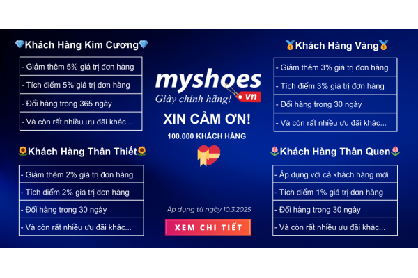 Chương trình tri ân khách hàng nhân dịp Myshoes.vn đạt 100.000 khách hàng