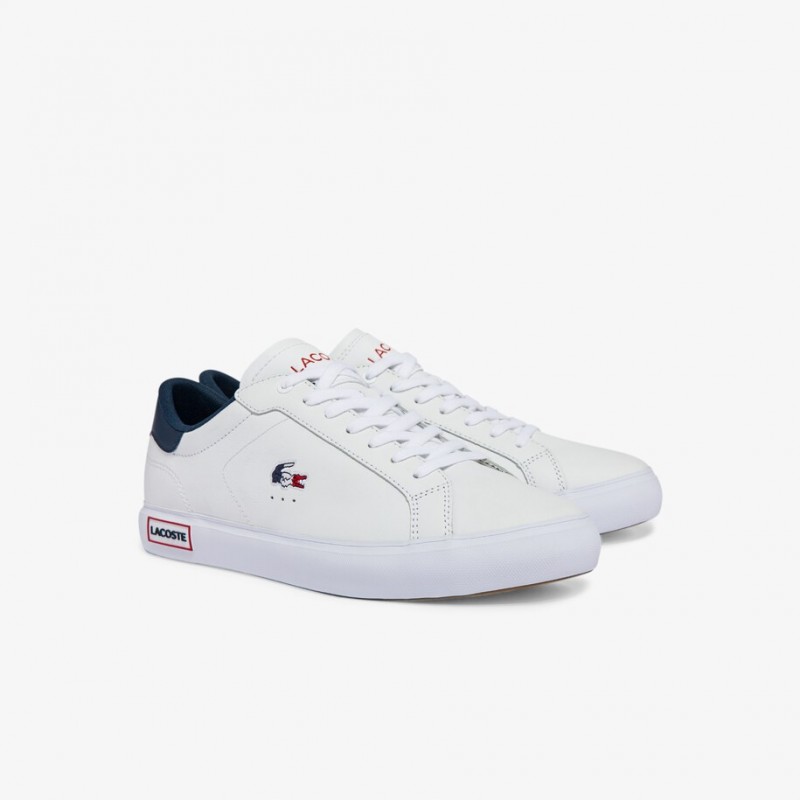 Giày Lacoste PowerCourt Leather Nam - Trắng