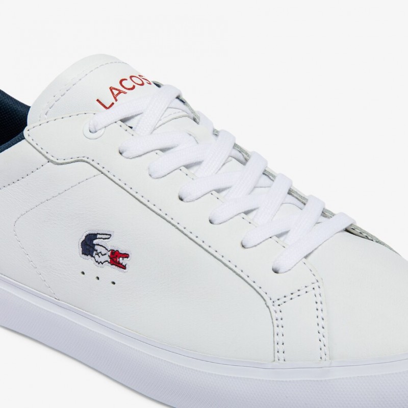 Giày Lacoste PowerCourt Leather Nam - Trắng