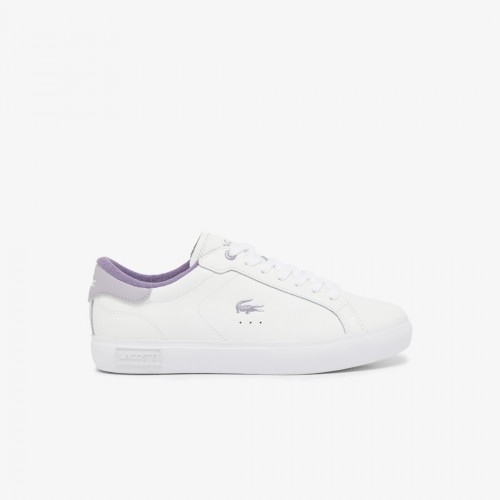Giày Lacoste PowerCourt Leather Nữ - Trắng Tím