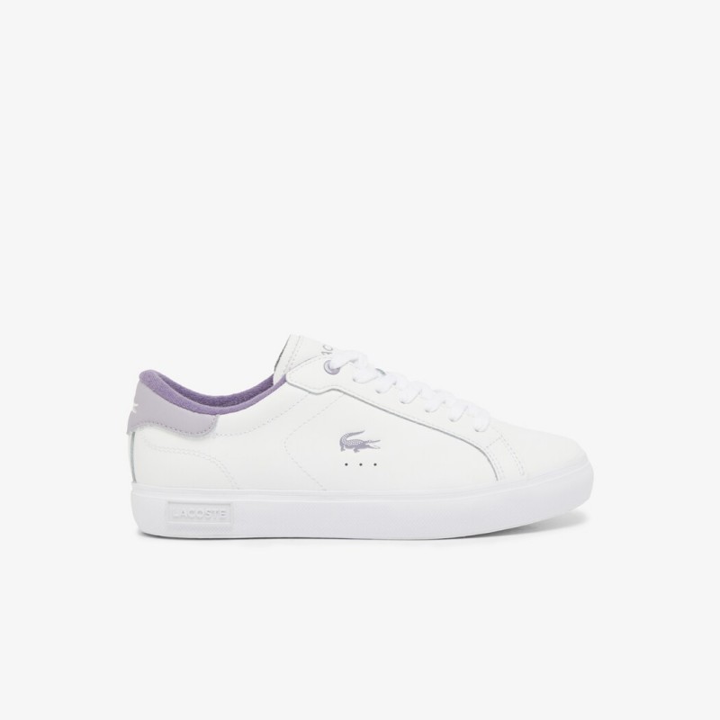 Giày Lacoste PowerCourt Leather Nữ - Trắng Tím