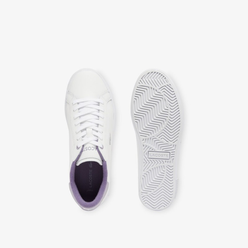 Giày Lacoste PowerCourt Leather Nữ - Trắng Tím