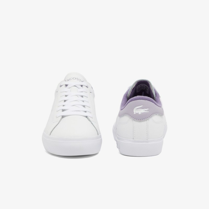 Giày Lacoste PowerCourt Leather Nữ - Trắng Tím