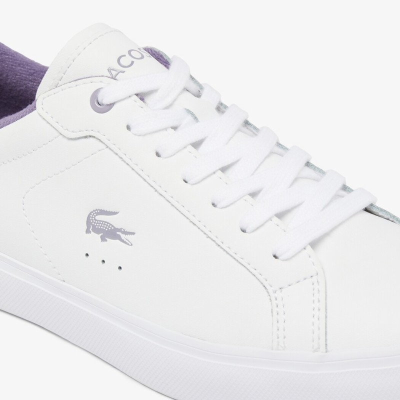 Giày Lacoste PowerCourt Leather Nữ - Trắng Tím