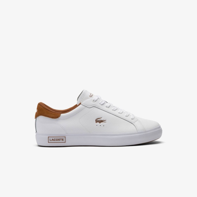 Giày Lacoste Powercourt Leather Nam - Trắng Nâu Giày Lacoste Powercourt Leather Nam - Trắng Nâu