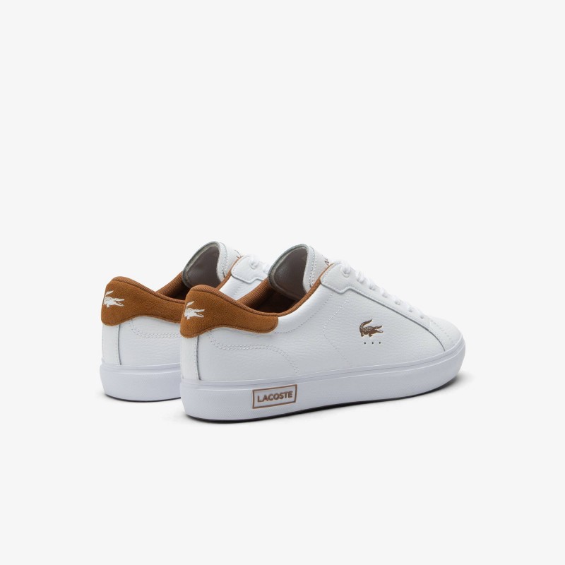 Giày Lacoste Powercourt Leather Nam - Trắng Nâu Giày Lacoste Powercourt Leather Nam - Trắng Nâu