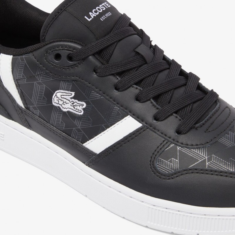 Giày Lacoste T-Clip 224 Leather Nam - Đen Trắng