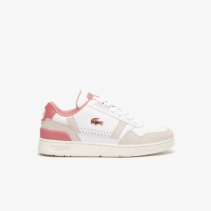 Giày Lacoste T-Clip Leather Nữ - Trắng Hồng