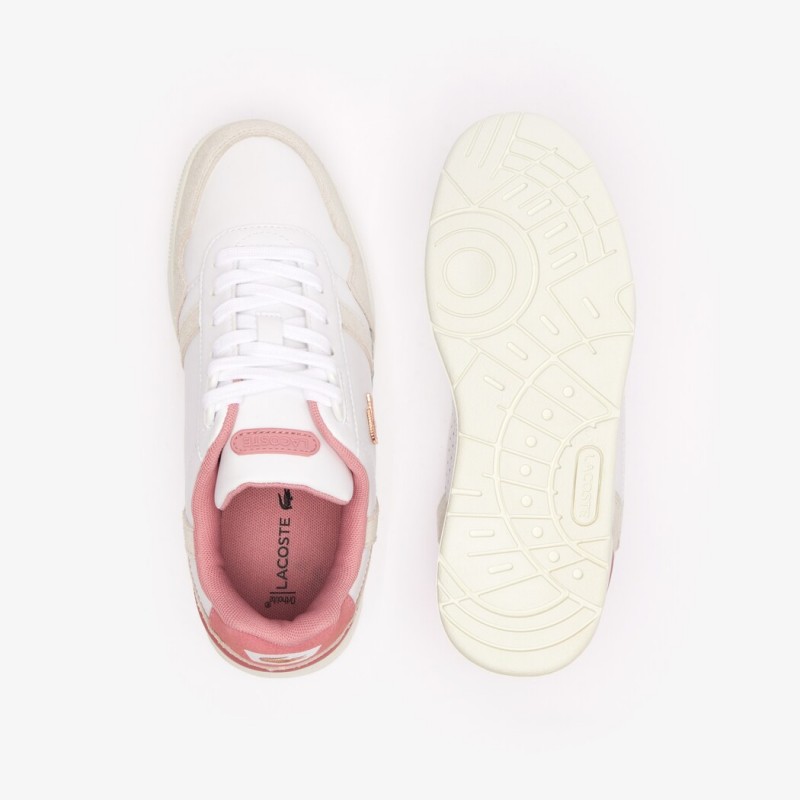 Giày Lacoste T-Clip Leather Nữ - Trắng Hồng