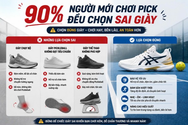 90% Người Mới Chơi Pickleball Đều Chọn Sai Giày: Đừng Mắc Sai Lầm!
