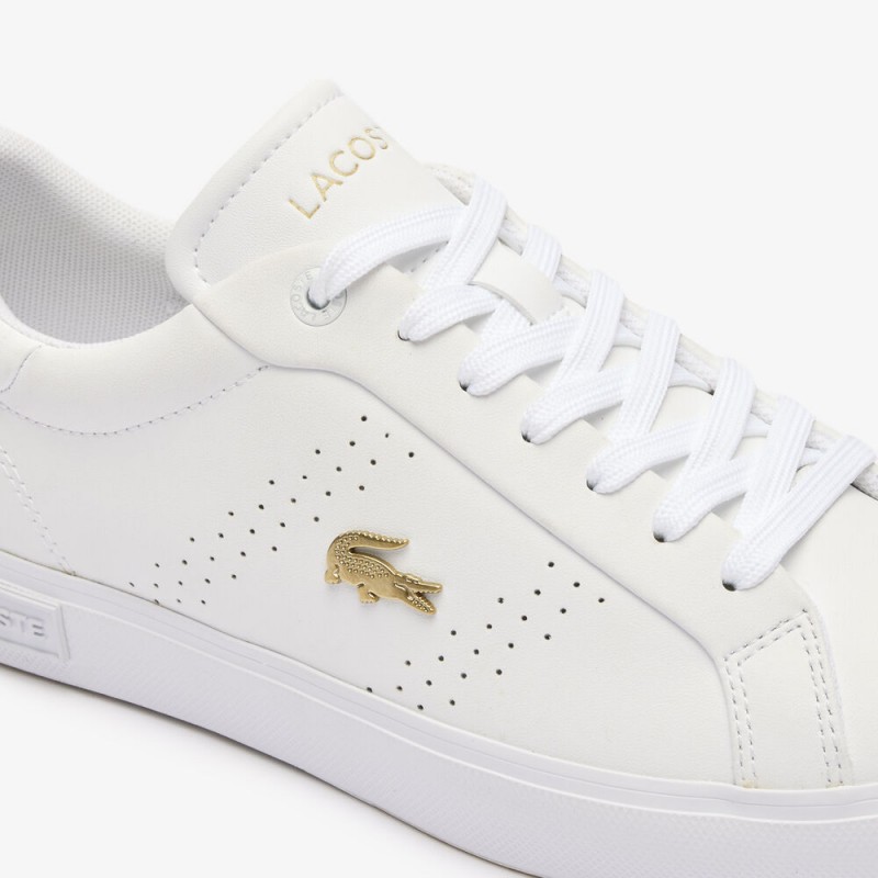 Giày Lacoste PowerCourt 2.0 Nữ - Trắng Gold