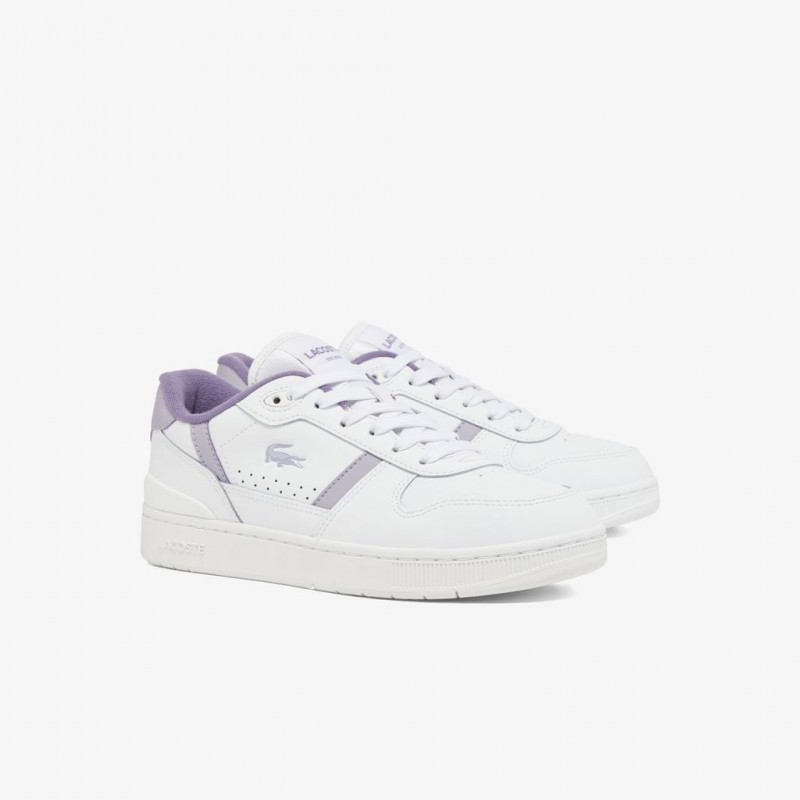 Giày Lacoste T-Clip Leather Nữ - Trắng Tím