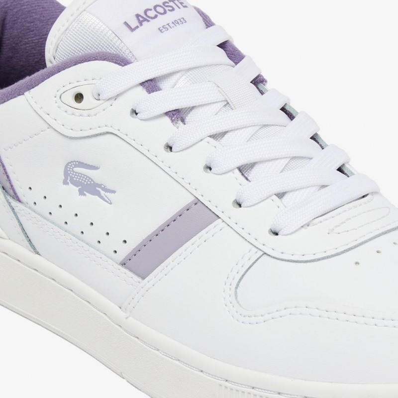 Giày Lacoste T-Clip Leather Nữ - Trắng Tím