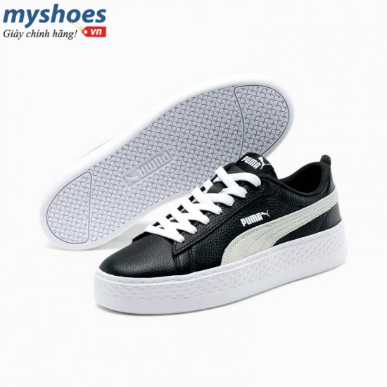Giày Puma Smash Platform L Nữ Đen Trắng Giày Puma Smash Platform L Nữ Đen Trắng