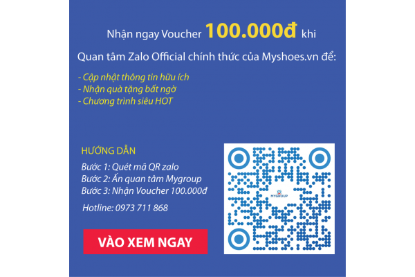 Nhận ngay Voucher 100K khi quan tâm Zalo OA của Myshoes.vn