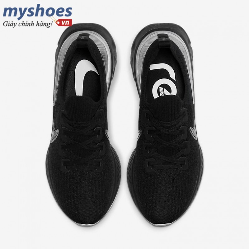 Giày Nike React Infinity Run Flyknit Nam - Đen Xám 