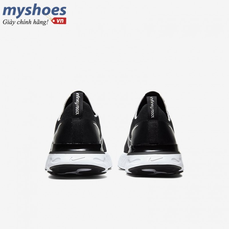 Giày Nike React Infinity Run Flyknit Nam - Đen Trắng 