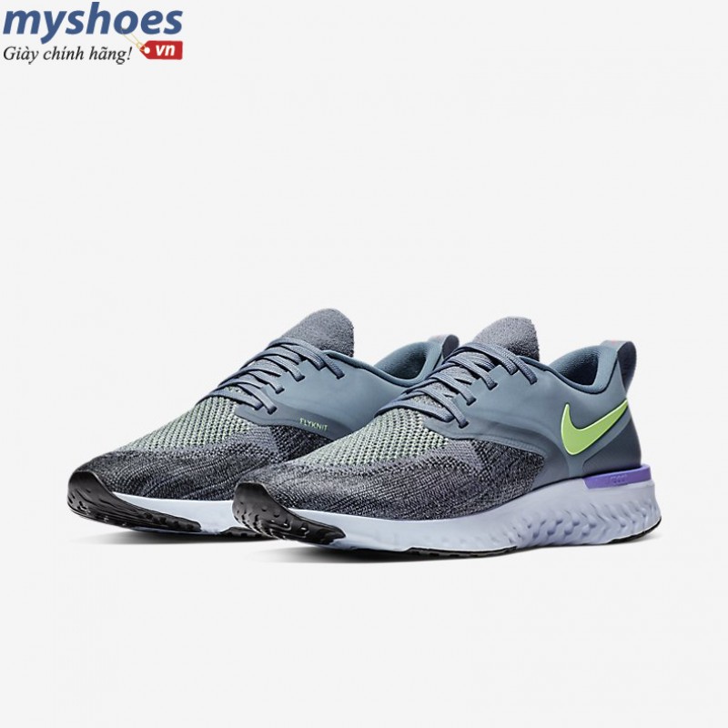 Giày Nike Odyssey React 2 Flyknit - Xám Xanh