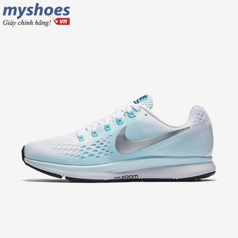 Giày Nike Air Zoom Pegasus 34 Nữ - Trắng Xanh 