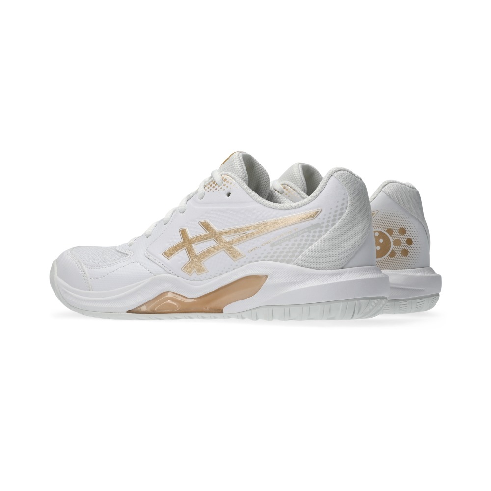 Giày Pickleball Tennis Asics Gel-Dedicate 9 Nữ - Trắng Gold - hình 3