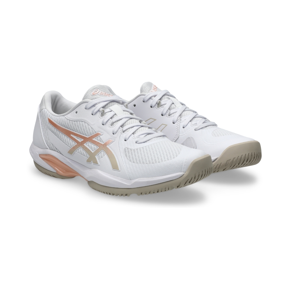 Giày Pickleball Tennis Asics Solution Swift FF 2 Nữ - Trắng Xám Hồng - hình 3