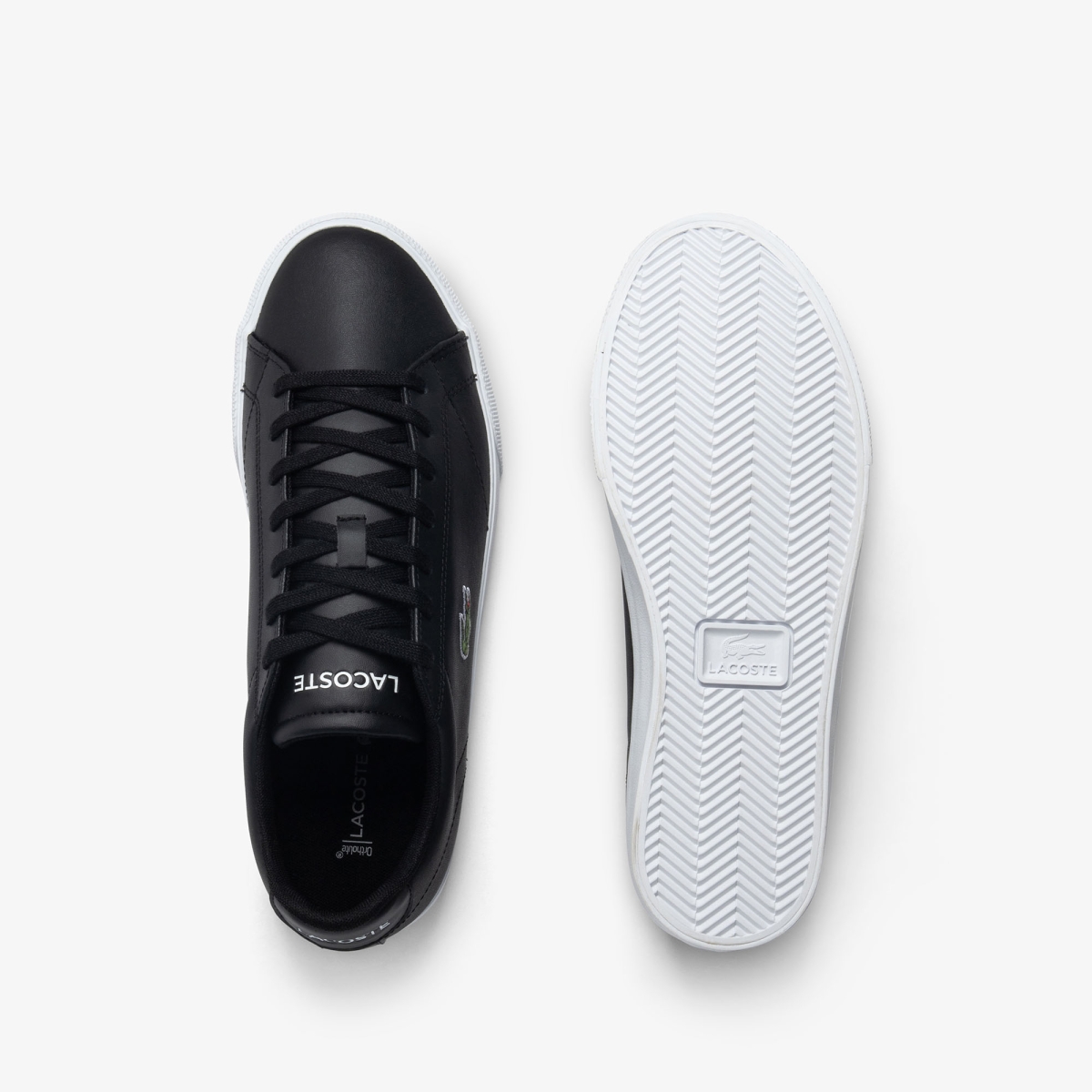 Giày Lacoste Lerond Set Leather Nam - Đen Trắng - hình 4