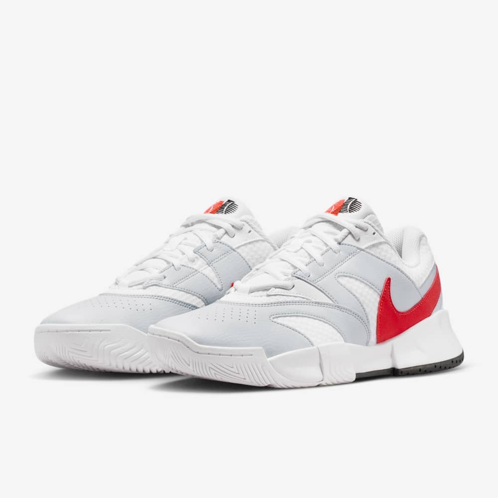 Giày Pickleball Tennis Nike Court Lite 4 Nam - Trắng Xám Đỏ - hình 4