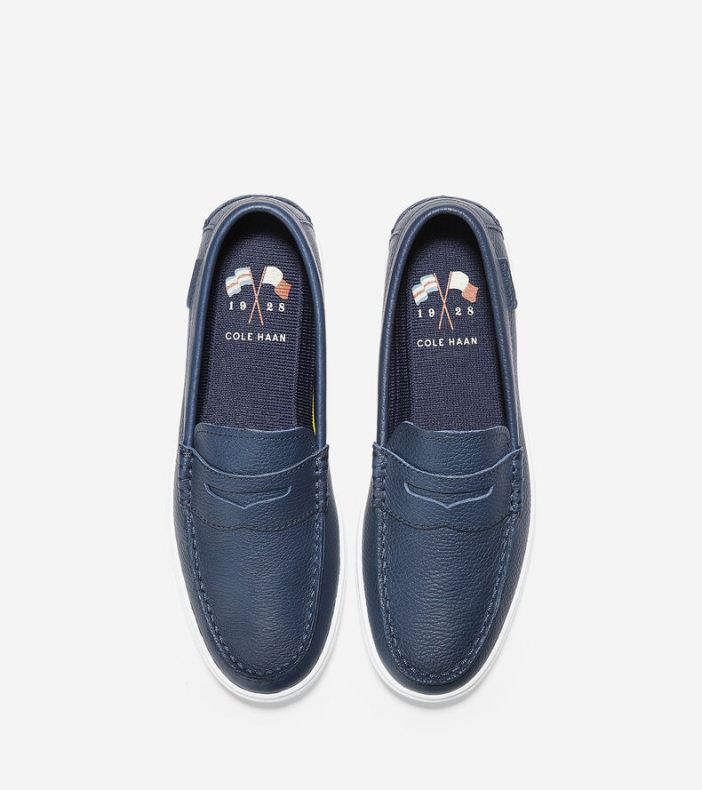 Giày Cole Haan Nantucket Loafer II Nam-Xanh Navy Da Sần  - hình 2