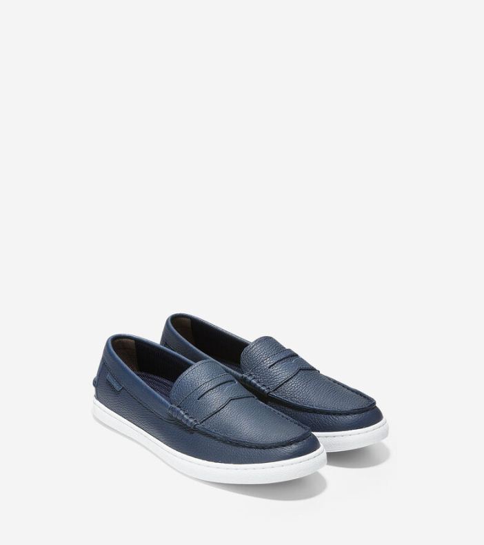 Giày Cole Haan Nantucket Loafer II Nam-Xanh Navy Da Sần  - hình 5