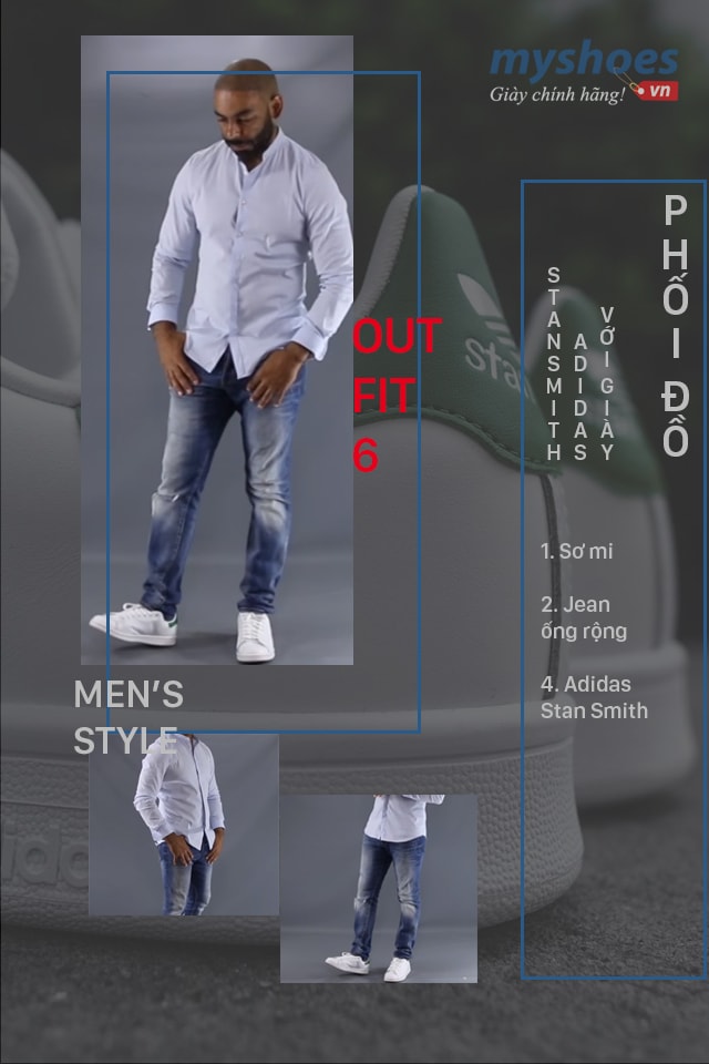 Phối đồ phong cách cho nam cùng với giày adidas Stan Smith