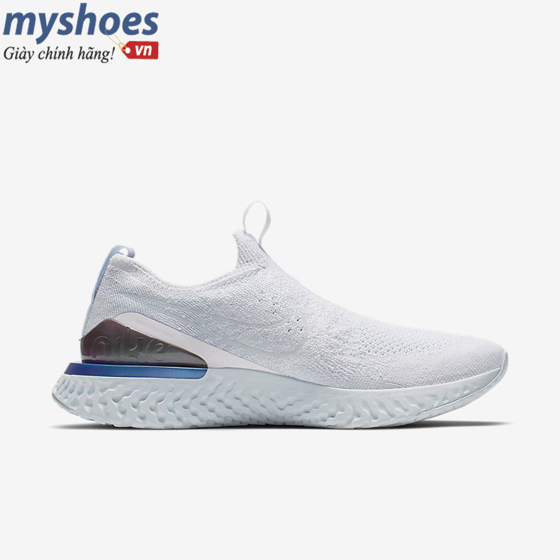 Giày Nike Epic React Flyknit Nữ -Trắng Xanh - hình 3