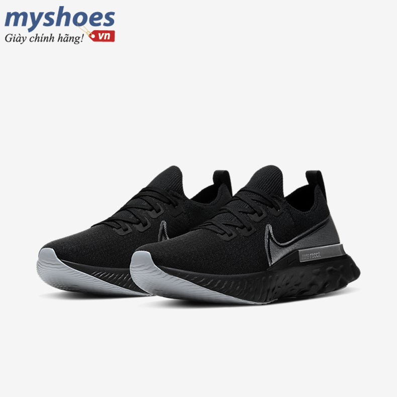 Giày Nike React Infinity Run Flyknit Nam - Đen Xám  - hình 2
