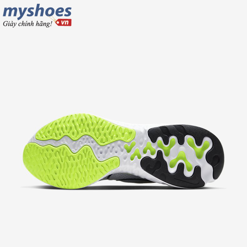 Giày Nike Renew Run Nam - Xám Xanh Neon 