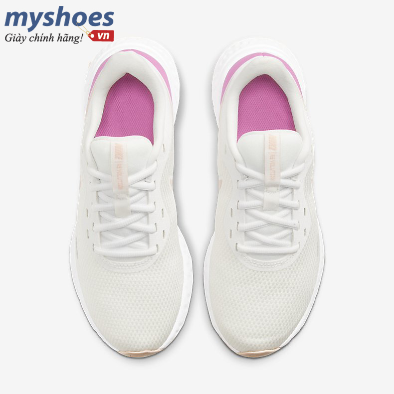 Giày Nike Revolution 5 Nữ - Trắng Hồng - hình 4
