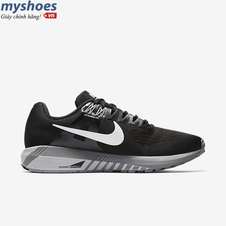 Giày Nike Air Zoom Structure 21 Nữ - Đen Trắng  - hình 4