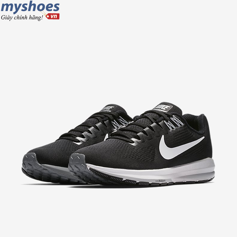 Giày Nike Air Zoom Structure 21 Nữ - Đen Trắng  - hình 2