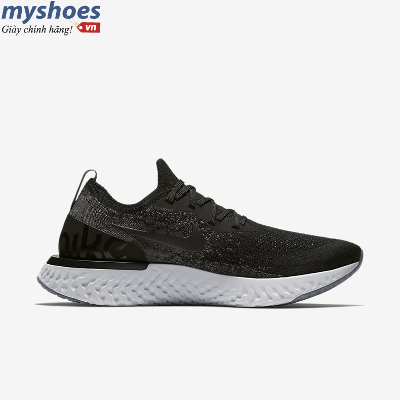 Giày Nike Epic React Flyknit Nam- Đen Bạc  - hình 5