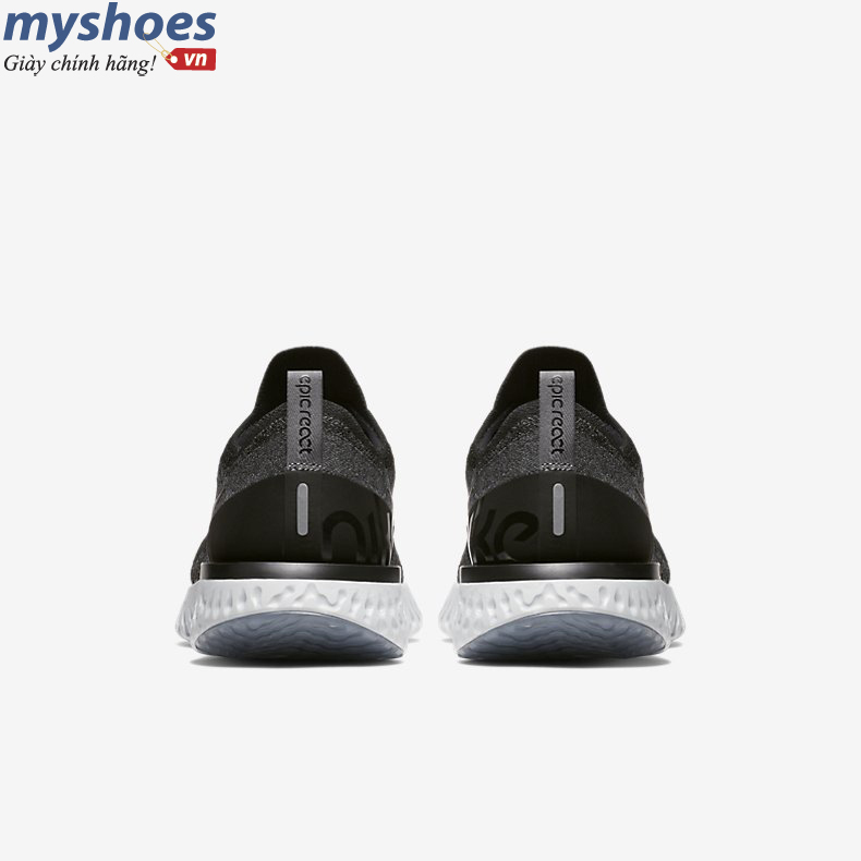 Giày Nike Epic React Flyknit Nam- Đen Bạc  - hình 2