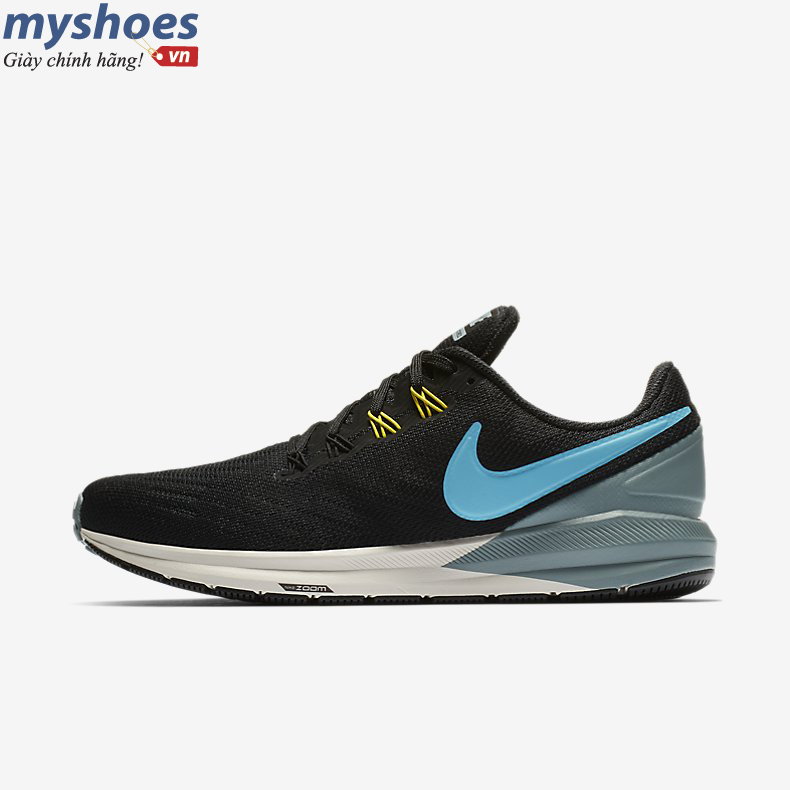 Giày Nike Air Zoom Structure 22 Nam -  Đen Móc Xanh