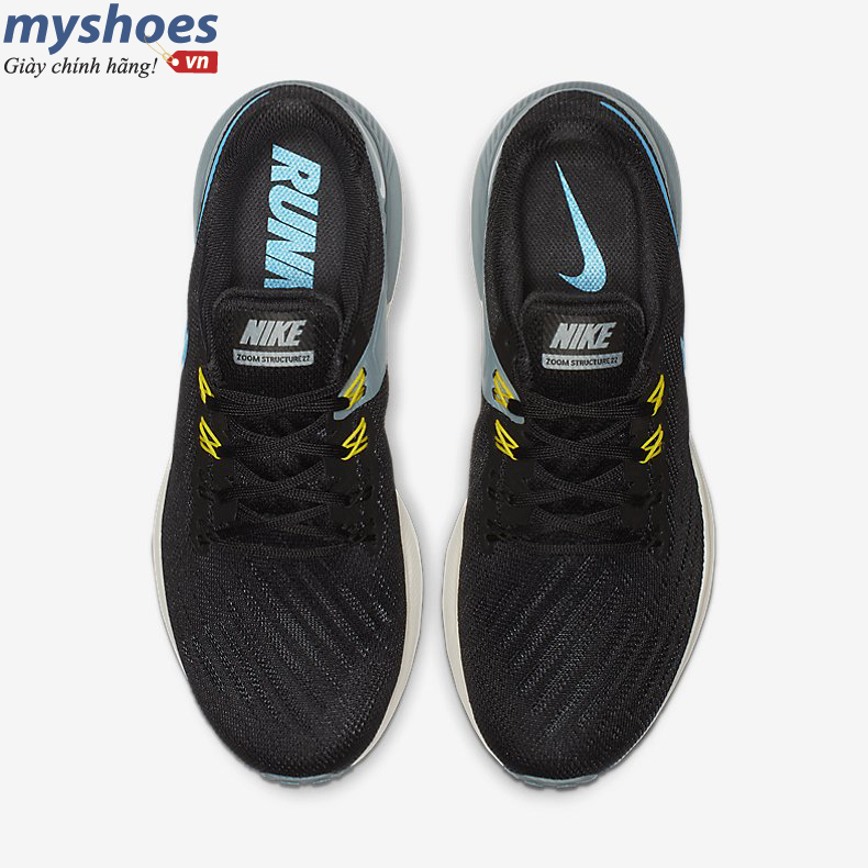 Giày Nike Air Zoom Structure 22 Nam -  Đen Móc Xanh - hình 5