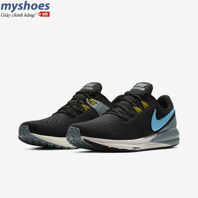 Giày Nike Air Zoom Structure 22 Nam -  Đen Móc Xanh - hình 6