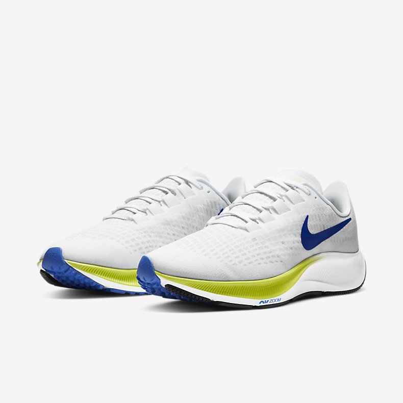 Giày Nike Air Zoom Pegasus 37 Nam - Trắng Xanh Neon  - hình 3